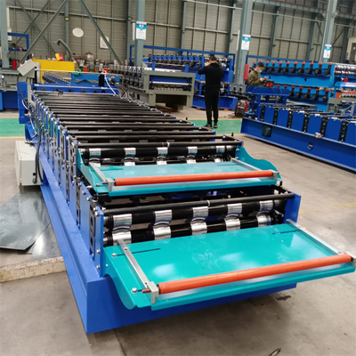 Rotolo d'acciaio di doppio strato di colore che forma macchina 0.3mm-0.8mm completamente automatici