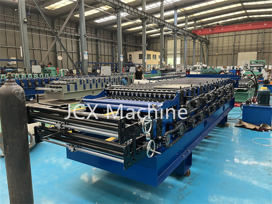 doppio strato 5.5kW che forma macchina, rotolo d'acciaio di colore ondulato del tetto che forma macchina