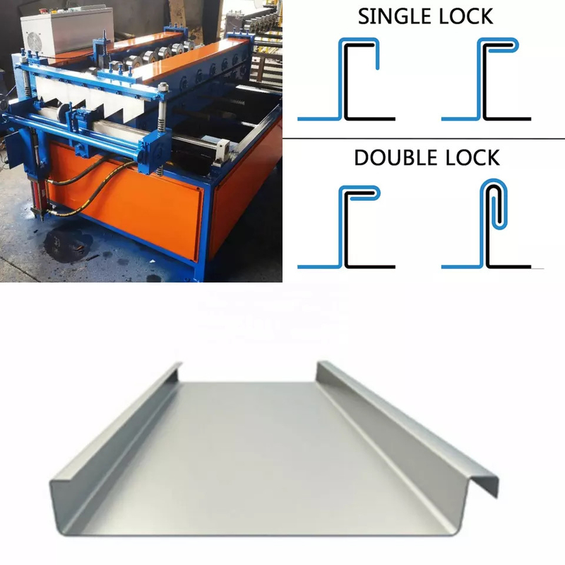 1" 1 3/4" pannello diritto del tetto del bottone automatico del metallo della cucitura che fa rotolo che forma macchina
